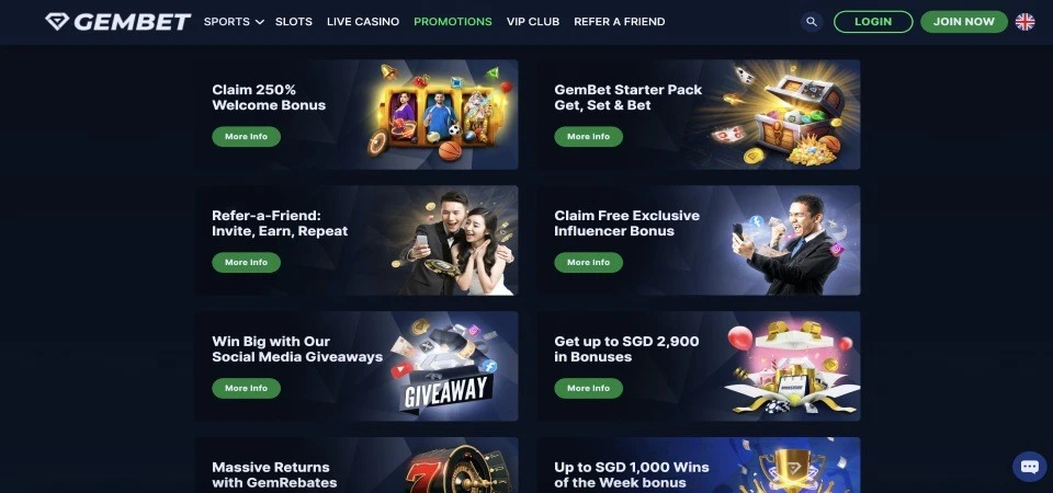 Promotions at Gembet Casino
